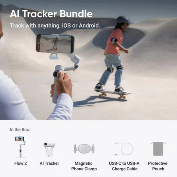 Стабилизатор Insta360 Flow 2 AI Tracker Bundle, Stone Gray в Краснодаре
