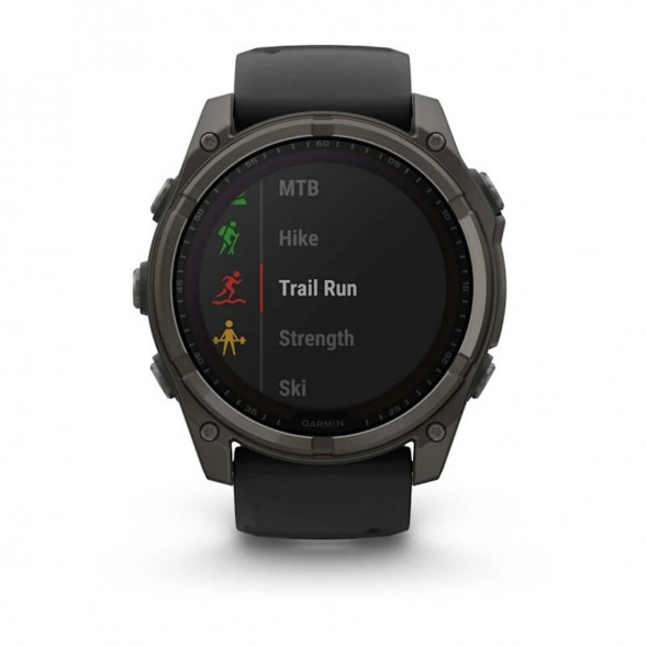 Умные часы Garmin Fenix 8, 51 мм, Solar, Sapphire Carbon Gray DLC Titanium with Black/Pebble Gray Silicone 010-02907-10 в Краснодаре