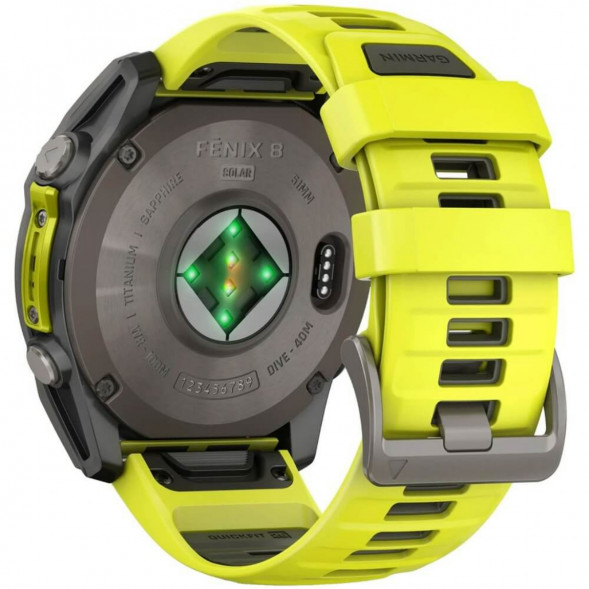 Умные часы Garmin Fenix 8, 51 мм, Solar, Sapphire Titanium with AMP Yellow/Graphite Silicone Band 010-02907-20 в Краснодаре