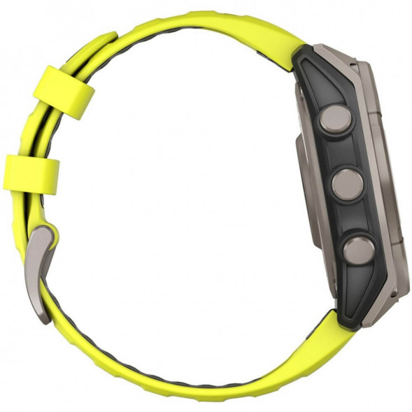 Умные часы Garmin Fenix 8, 51 мм, Solar, Sapphire Titanium with AMP Yellow/Graphite Silicone Band 010-02907-20 в Краснодаре